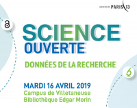 Science ouverte – Données de la recherche - 16 avril 2019.